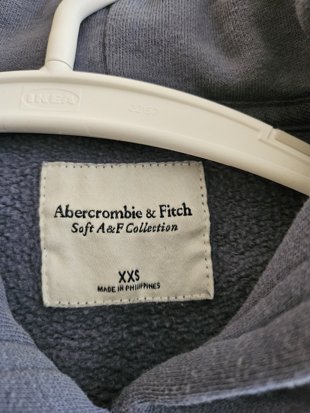 Abercrombie & Fitch Gray Blue Cozy Sweatshirt With Puff Sleeve